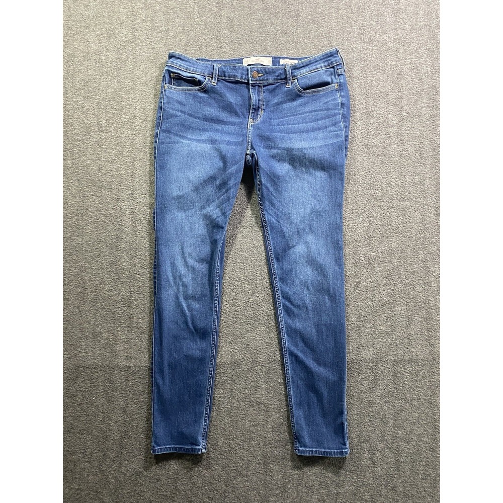 Hollister Jeans Blue Low Rise Super Skinny Button Size 15R-32x30